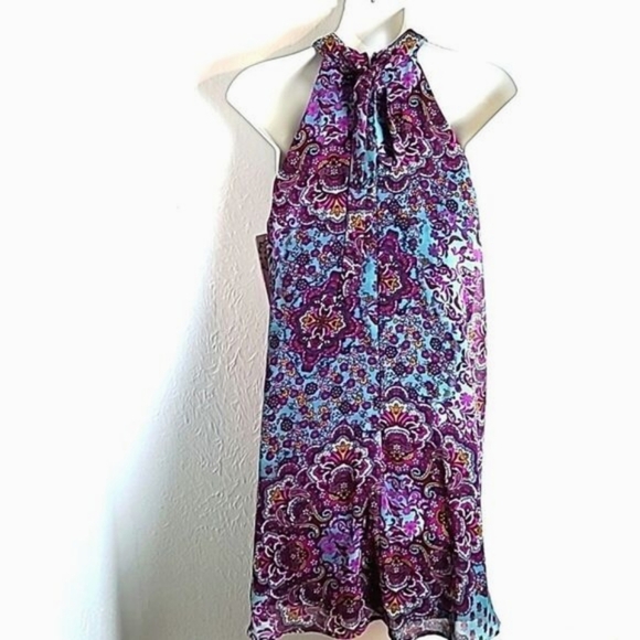 Speechless Halter Neckline Dress, Burgundy & Teal Print, Size Small, NWT - Picture 4 of 10